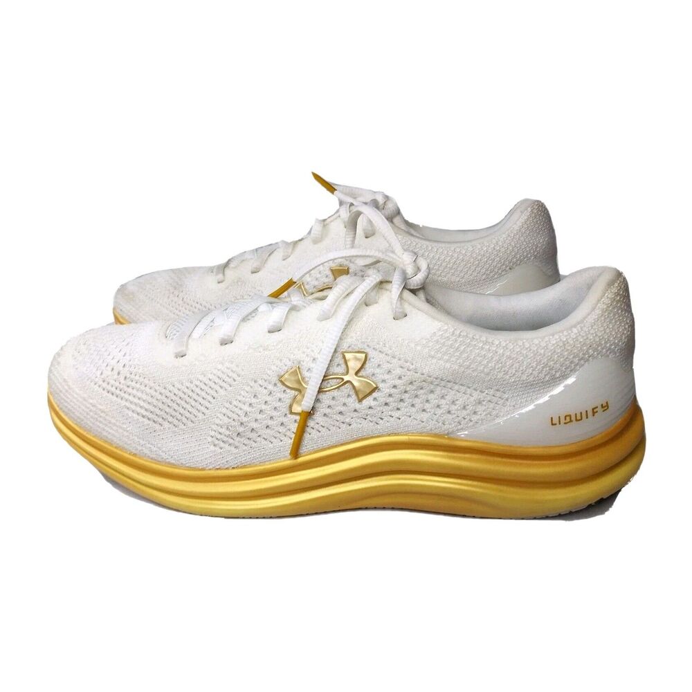 Under Armor  Liquify Running Shoes Women's Size 9.5- White & Gold